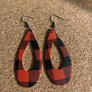 Handmade leather earrings